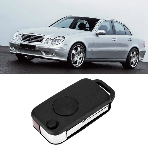 Vista 2 de Aramox Funda para llavero con tapa de 1 botón, funda para llavero remoto para Benz Class 1984-2004