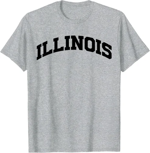 Vista 55 de Illinois Gift - Camiseta de diseño deportivo con texto universitario, gris, S