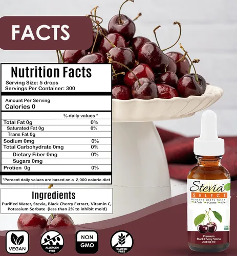 Vista 7 de Stevia Select Stevia Drops Cerveza de raíz de cereza negra y líquido de stevia de coco – Paquete de sabores de stevia sin azúcar (3) botellas de 2