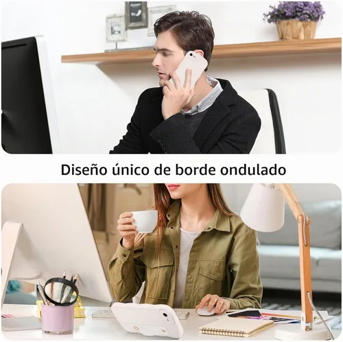 Vista 7 de GUAGUA Funda para iPhone SE 2022/2020, Funda para Teléfono iPhone 7/8 Diseño Lindo de Forma de Onda Rizada TPU Suave con Correa de Muñeca Soporte