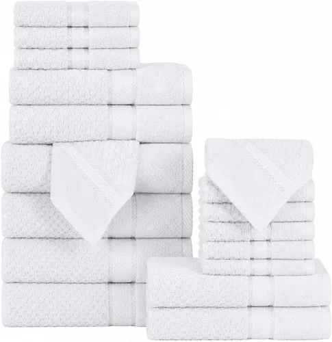 Vista 21 de Ample Decor Juego de toallas de baño 100% algodón, 6 piezas, suaves y absorbentes, de secado rápido, juego de toallas de baño