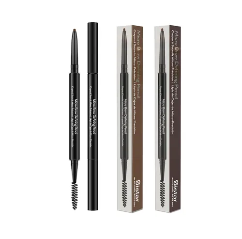 Vista 8 de Sistar Lápiz de cejas micro definidor de cejas impermeable, relleno y forma ultra fino de doble extremo (chocolate oscuro)