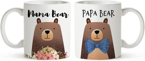 Vista 7 de Fatbaby Tazas de café para papá y mamá, regalos del día del padre para mamá y papá, regalo de San Valentín, Navidad, baby shower, para nuevos