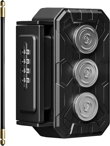 Vista 10 de Caja magnética para llaves oculta, almacenamiento magnético para llaves debajo del automóvil, caja de llaves oculta impermeable para exteriores
