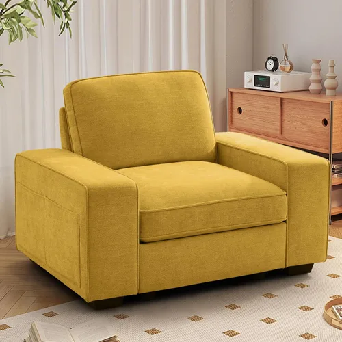 Vista 57 de TEKAMON - Sofá modular de 73" con almacenamiento en el asiento, sofá biplaza moderno de tela de chenilla para sala de estar, oficina, apartamento
