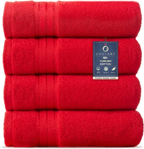 Vista 41 de COZYART - Juego de 6 toallas de baño de algodón turco, color azul claro, suaves, altamente absorbentes y duraderas, 19.17 oz/yd², incluye 2 toallas