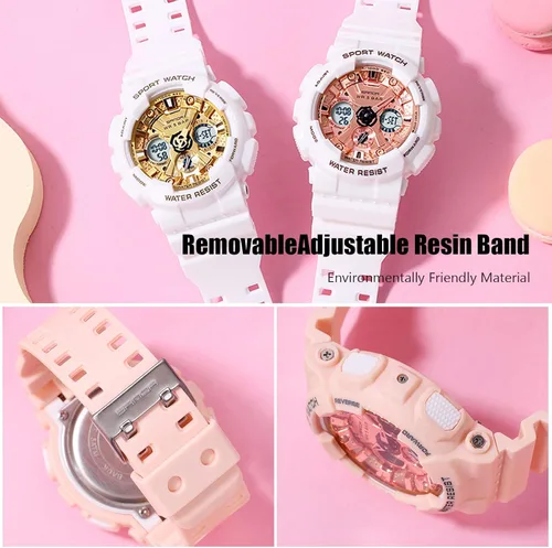 Vista 5 de RORIOS Reloj digital de cuarzo para hombre y mujer reloj deportivo impermeable con temporizador de alarma multifunción para mujeres y niños