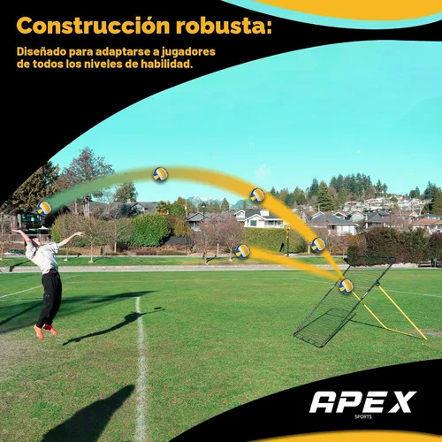 Vista 7 de Apex Sports Adjustable Volleyball Rebounder Net 7x4 ft – Bounce Back Training Equipment with Angle Customization for Practicing Volleying, Bumping