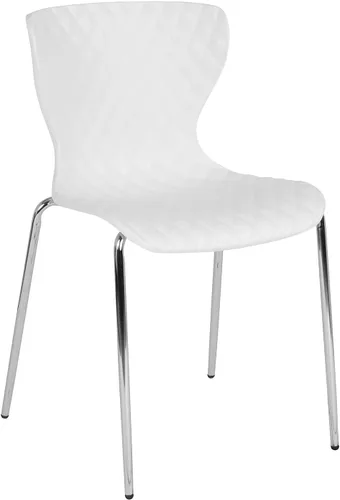 Vista 14 de Flash Furniture Lowell Silla apilable de plástico negro con asiento en cascada