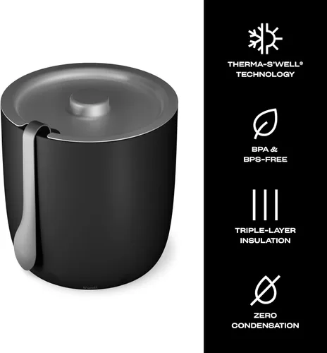 Vista 3 de S'well Cubo de hielo con pinzas, 68oz, ónix