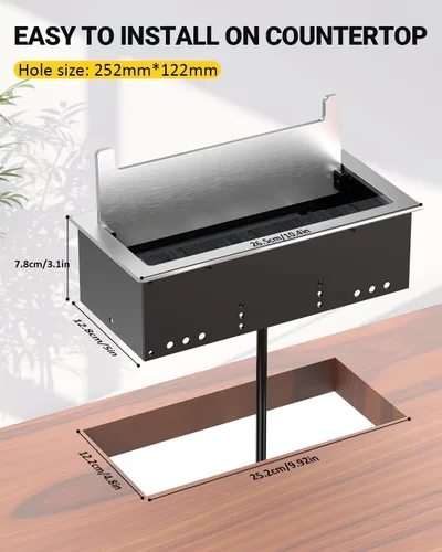 Vista 7 de Concentrador de alimentación para mesa de conferencias de 10 pies, caja de conectividad multimedia con 1 HDMI + 1 RJ45 + USB C de 20 W + 2 USB A + 2