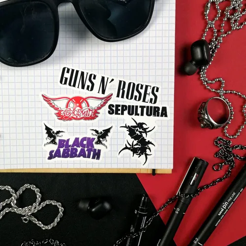Vista 8 de BulbaCraft 100 piezas de calcomanías de banda de heavy metal, calcomanías de rock, regalos de heavy metal para hombres y mujeres, calcomanías