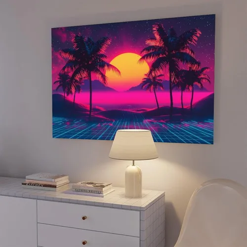 Vista 7 de ZMLIS Synthwave Subculture Wall Art – 80s Inspired Neon Retro Print – Aesthetic Alternative Poster for Modern Home Decor Poster for Room Aesthetics