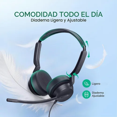 Vista 6 de Yealink UH42 SE - Auriculares con cable con micrófono, USB-A/C y auriculares estéreo para computadora de 0.138 in con micrófono de cancelación