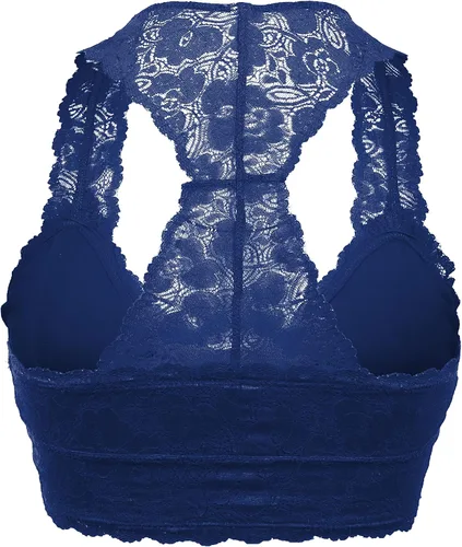 Vista 2 de Bralette sexy de encaje con espalda cruzada para mujer S-3XL