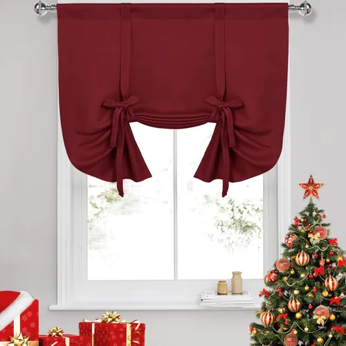 Vista 71 de DWCN Cortinas Opacas - Persiana Enrollable con Lazos para Ventana, Aislamiento Térmico, Oscurecimiento de Habitación, Cortinas con Bolsillo
