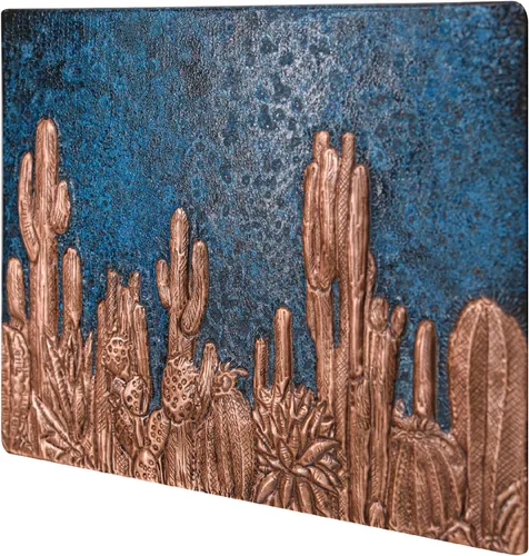 Vista 5 de Protector contra salpicaduras de cocina, salpicadero de cobre con símbolo del suroeste, panel de cobre personalizado, azulejos de cobre hechos a