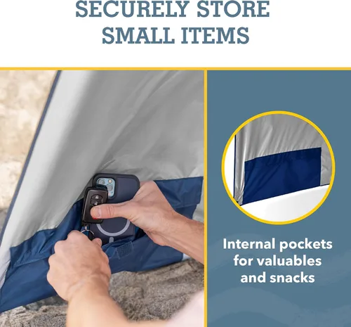 Vista 5 de Sport-Brella Premiere UPF 50+ Protection Umbrella Shelter with Patented Side Panels and Tilt Mechanism, Heavy-Duty 1.25 Inch Center Pole, Auger