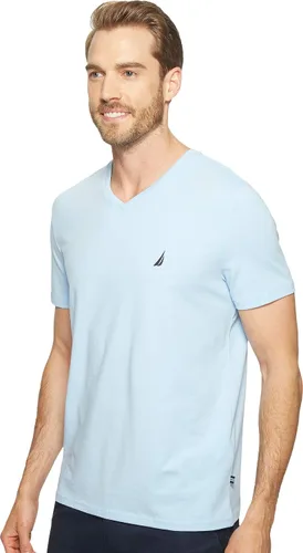 Vista 2 de Nautica Camiseta de manga corta con cuello en V para hombre, Gris