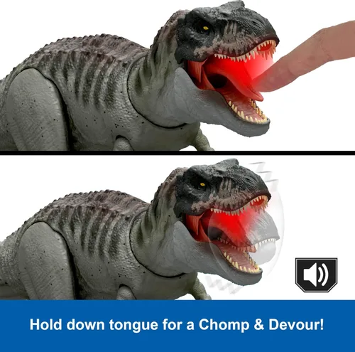 Vista 6 de Mattel JCH02 Jurassic World Rebirth Power Devour Tyrannosaurus Rex Figura de dinosaurio