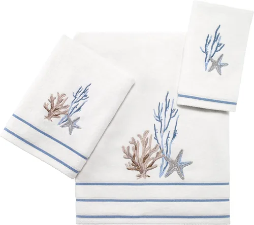 Vista 2 de Avanti Linens - Toalla de baño, toalla de algodón suave y absorbente (Colección Costera Abstracta)