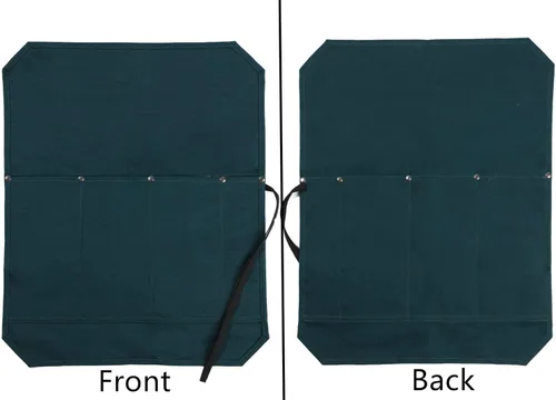Vista 5 de Denifiter Bolsa enrollable para cuchillos de chef, duradera funda para cuchillos de lona encerada de 16 onzas con 4 ranuras, bolsa profesional