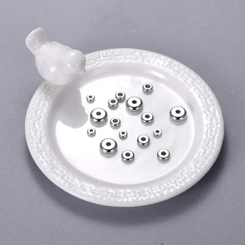Vista 4 de 160pcs 0.157 in 0.197 in 0.236 in 0.315 in acero inoxidable plano redondo cuentas espaciadores joyería hallazgos accesorios para hacer pulseras
