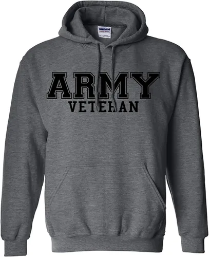 Vista 3 de zerogravitee Sudadera con capucha con logotipo negro de veterano del ejército