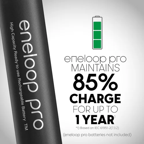 Vista 6 de Eneloop Panasonic pro K-KJBS1/2K8A C & D Adaptadores de batería para uso pro Ni-MH pilas de batería AA recargables, paquete 4C/4D