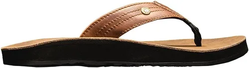 Vista 3 de Combat Flip Flops Chanclas para hombre AK Brown Leather Ergo - Malas para correr, peor para luchar