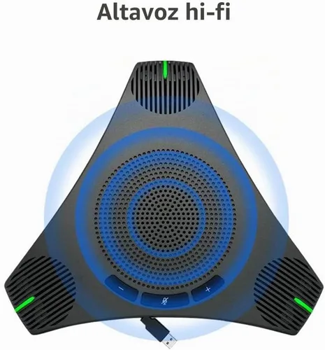 Vista 7 de Altavoz de conferencia USB con micrófono omnidireccional 360 para 8-10 personas, reducción de ruido DSP inteligente para reuniones de video (gris)