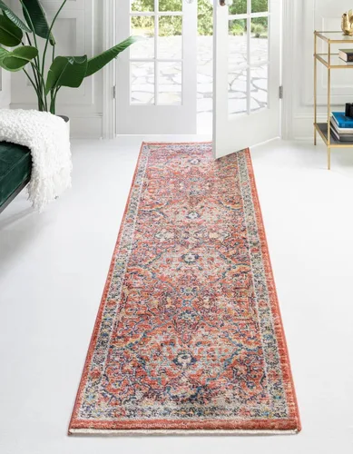 Vista 18 de Unique Loom Lola Collection - Alfombra de área Vivacious (2 pies 2 pulgadas x 3 pies 1 pulgada, rectangular, color rojo ladrillo/azul)