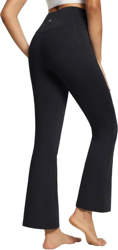 Vista 2 de BALEAF Leggings acampanados para mujer, pantalones de yoga cruzados a la moda, cintura alta, casuales, con bolsillos