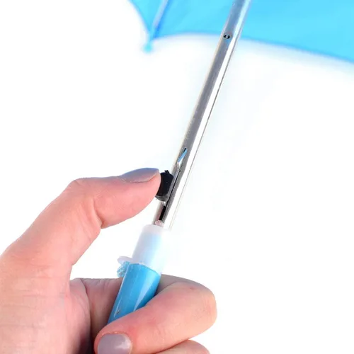 Vista 5 de BG Sombrilla ligera de color sólido para niños con silbato novedoso (azul)
