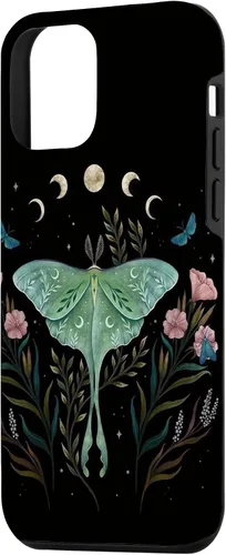 Vista 2 de Funda estética Witchy Luna Moth Flower Floral Moon Phases para iPhone 12 mini
