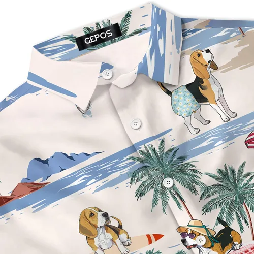Vista 2 de Camisa con botón de seta mística, divertida camisa hawaiana casual de hongos, regalos para verano, regalos de cumpleaños