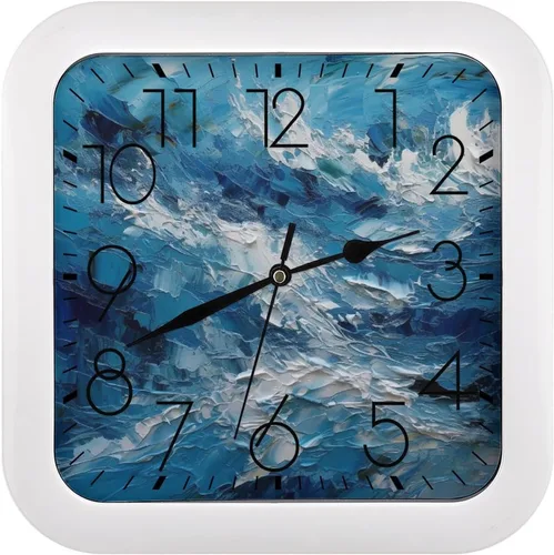 Vista 11 de 10" Square Modern Wall Clock,A Cat in Outer Space Print Kitchen Clocks Wall Battery Operated,Silent Non Ticking Unique Funny Cute Wall Clock for