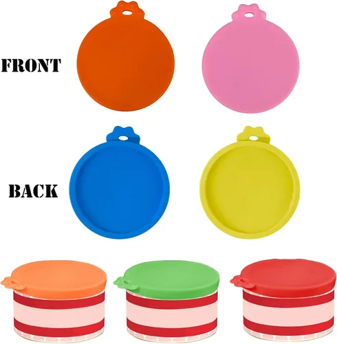 Vista 5 de 4 tapas de silicona para latas de comida para mascotas pequeñas para latas de comida para gatos de 3 oz y 2.5 oz Silicone Small Pet Food Can Lids