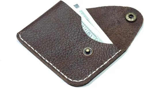 Vista 54 de Leather Card Holder Wallet, Compact Design with Slots for Cards and Cash (light brown)