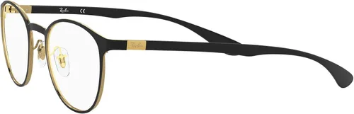 Vista 3 de Ray-Ban Unisex Rx6355 Round Prescription Eyeglass Frames Negro mate en Arista/Demo Lens