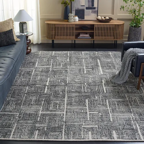Vista 11 de SAFAVIEH Metro Collection - Alfombra de pasillo de 2 pies 3 pulgadas x 9 pies, color negro y marfil, diseño floral, lana hecha a mano, ideal