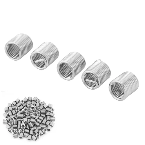 Vista 6 de Insertos de hilo de alambre, 100 piezas de acero inoxidable helicoidal de alambre helicoidal insertos de rosca de tornillo M8 x 1.25 x 2D Kit