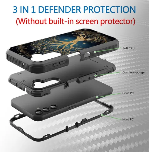 Vista 2 de Funda para Galaxy A14 5G, a prueba de golpes, 3 capas, protección de cuerpo completo, resistente, de alto impacto, para Samsung Galaxy A14 5G de 6.6