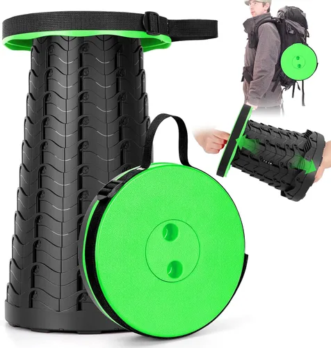 Vista 15 de Qiguet Taburete plegable, silla plegable, silla portátil mejorada con capacidad de carga de 400 libras, taburete portátil para camping, pesca