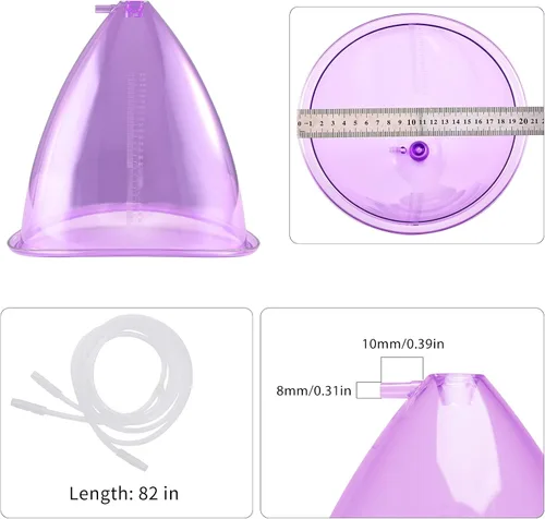 Vista 2 de Meifuly - Accesorios para máquina de ventosas al vacío, Meifuly Premium de 60.9 fl oz, extra grande, elevador de glúteos, ventosas, con manguera