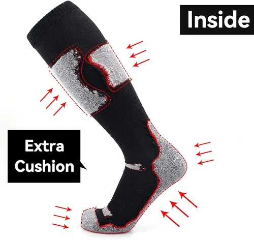 Vista 4 de Busy Socks Calcetines de esquí de lana merina para hombre y mujer calcetines cálidos para esquí snowboard deportes al aire libre clima frío