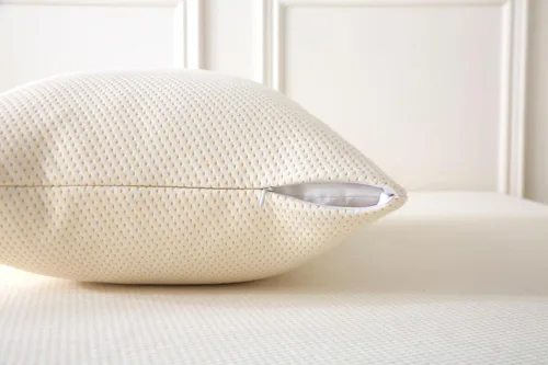 Vista 2 de Paquete de 2 protectores de almohada orgánicos refrescantes de lujo, tamaño King, percal de algodón orgánico, fundas impermeables y transpirables
