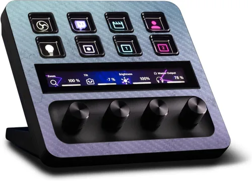 Vista 11 de MightySkins - Piel de fibra de carbono compatible con Elgato Stream Deck + madera gris Acabado de fibra de carbono texturizado protector