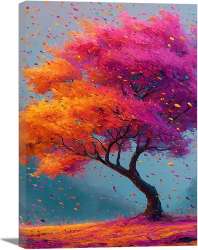 Vista 20 de VOCBAN Abstract Tree Landscape Painting On Canvas Poster Wall Artworks Pictures Living Room and Bedroom Picture Prints for Walls(blue blue 109