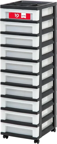 Vista 11 de IRIS USA 3-Drawer Rolling Storage Cart, Black/Pearl Negro/Perla